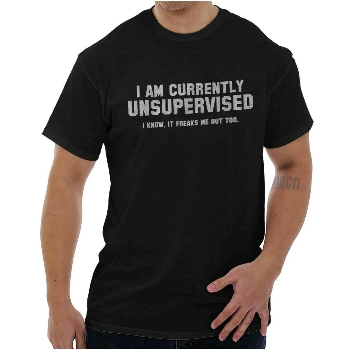 Currently Unsupervised Funny Adulting Drink Womens or Mens Crewneck T Shirt Tee XL