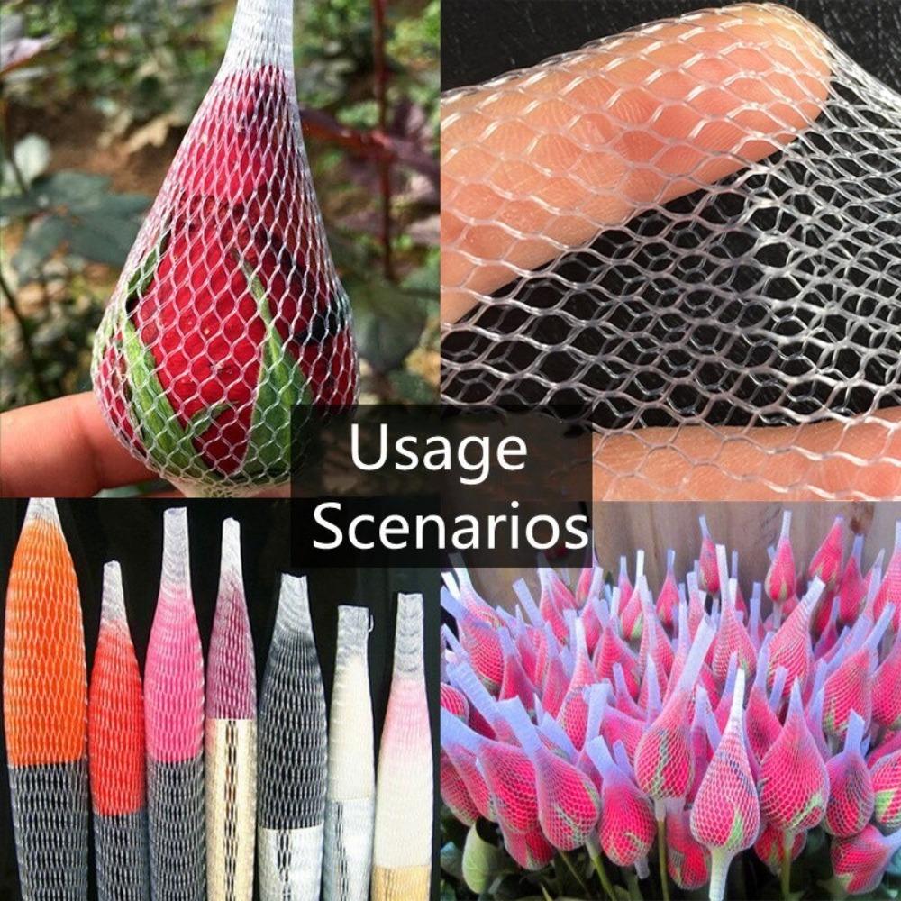 100Pcs/set Transparent Rose Protective Covers Flexible Soft Makeup Brushes Net Convenient Mesh Flexible Protectors Cover