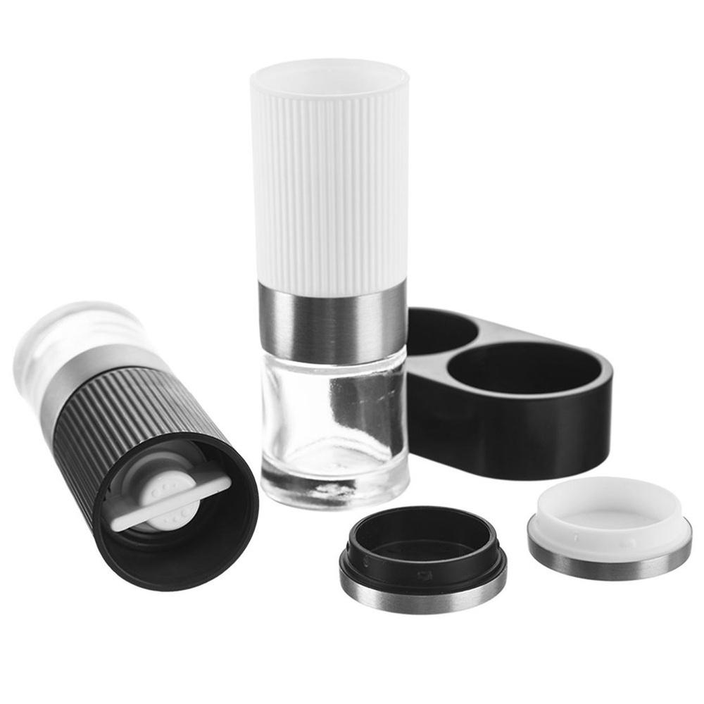 2x Pepper Salt Spice Grinder Set with Stand