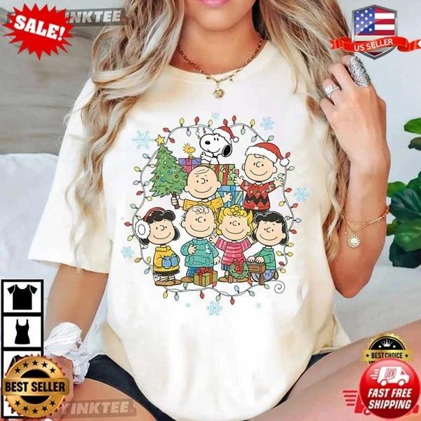 Charlie Brown And Friends Cute Christmas T-Shirt Christmas Gifts T-Shirt S-5XL XL