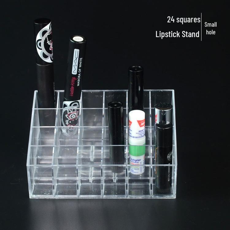 Transparent 24-Slot Lipstick Display & Storage Holder