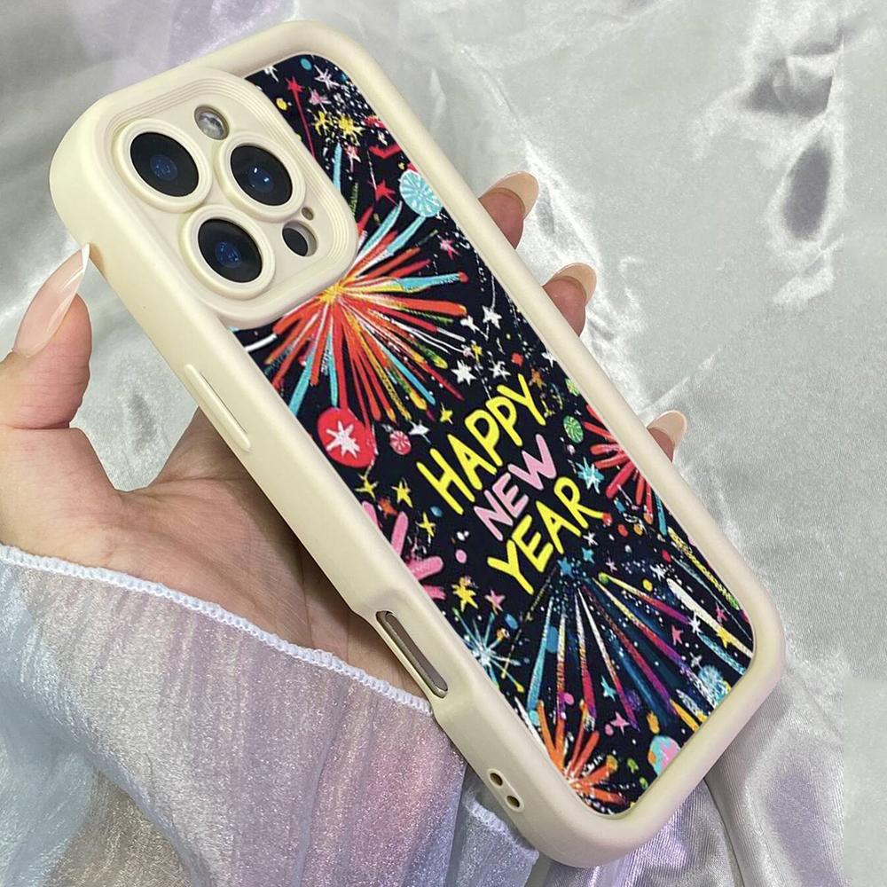 JT374 New Year Fireworks for iPhone 17 16 15 14 13 Pro Max Samsung S26 S25 Ultra A17 A07 A56 A16 Xiaomi 15T Redmi 15c Note 14 13 Soft Case