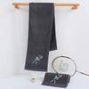 Extra Long 1.1m Pure Cotton Sports Towel with Embroidered Logo – Ideal for Gym, Running, Yoga, and Sweat Management
