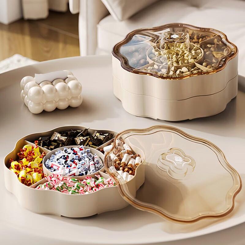 Luxury Double-Layer Candy & Snack Serving Tray with Lid