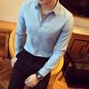 British Style Long Sleeve Shirt Men Clothing Fashion Autumn Business Formal Wear Chemise Homme Slim Fit