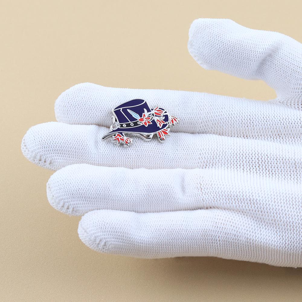 Red Wildflower Cowboy Hat Lapel Pin - Fashion Jewelry Badge