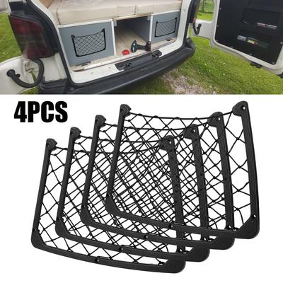 Auto Roulotte Autobus Accessori Veicolo da Campeggio Grande 4 Pezzi Schienale Sedile Rete Cinghia Rete Portaoggetti Rete Portaoggetti Auto Rete Elastica
