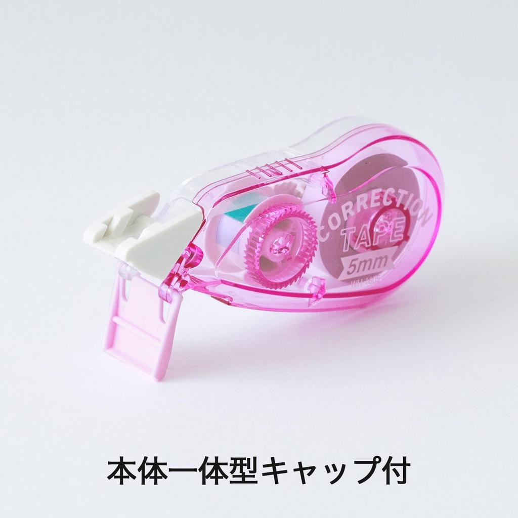 Plus Correction Tape Pastel Assortment Pink Blue Disposable Type 5mm X 8m 3-Color 10-Pack WH-1605 50-599x10