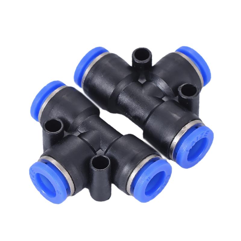 PE Air Connectors 4mm 6mm 8mm 10 12MM Pneumatic Fitting Quick Connect Slip Lock Tee 3Way Plastic Pipe Water Hose Tube Connector