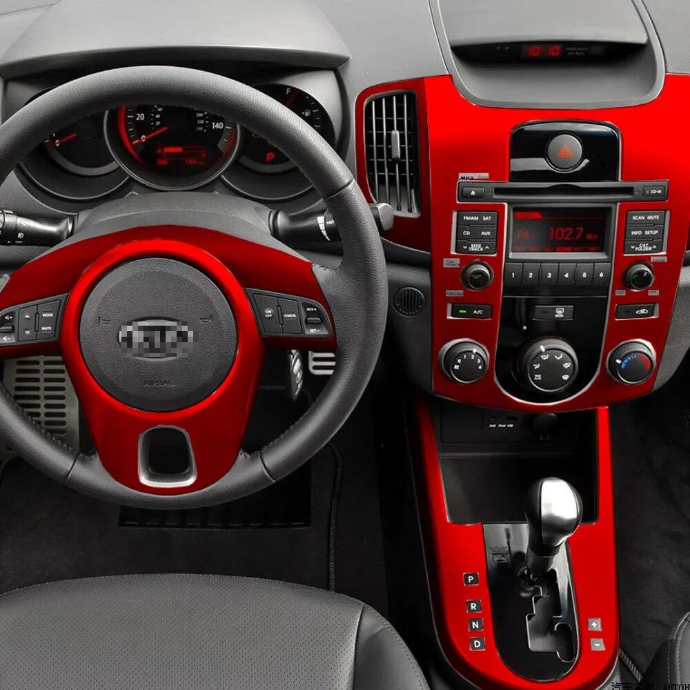 For KIA Forte 2009-2016 Interior Central Control Panel Door Handle 3D/5D Carbon Fiber Stickers Decals Car Styling Accessorie