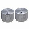 Yibuy 2-Pack 20x15.5x6mm Silver Aluminum Alloy Electric Guitar Potentiometer Knob Volume Tone Rotary Guitar Control Knob