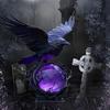 "Raven's Moonlight" Gotische Led Lamp – Mysterieuze Kraai Op Gloeiende Bol Sculptuur, 3D Holle Lantaarn Met Violet Licht