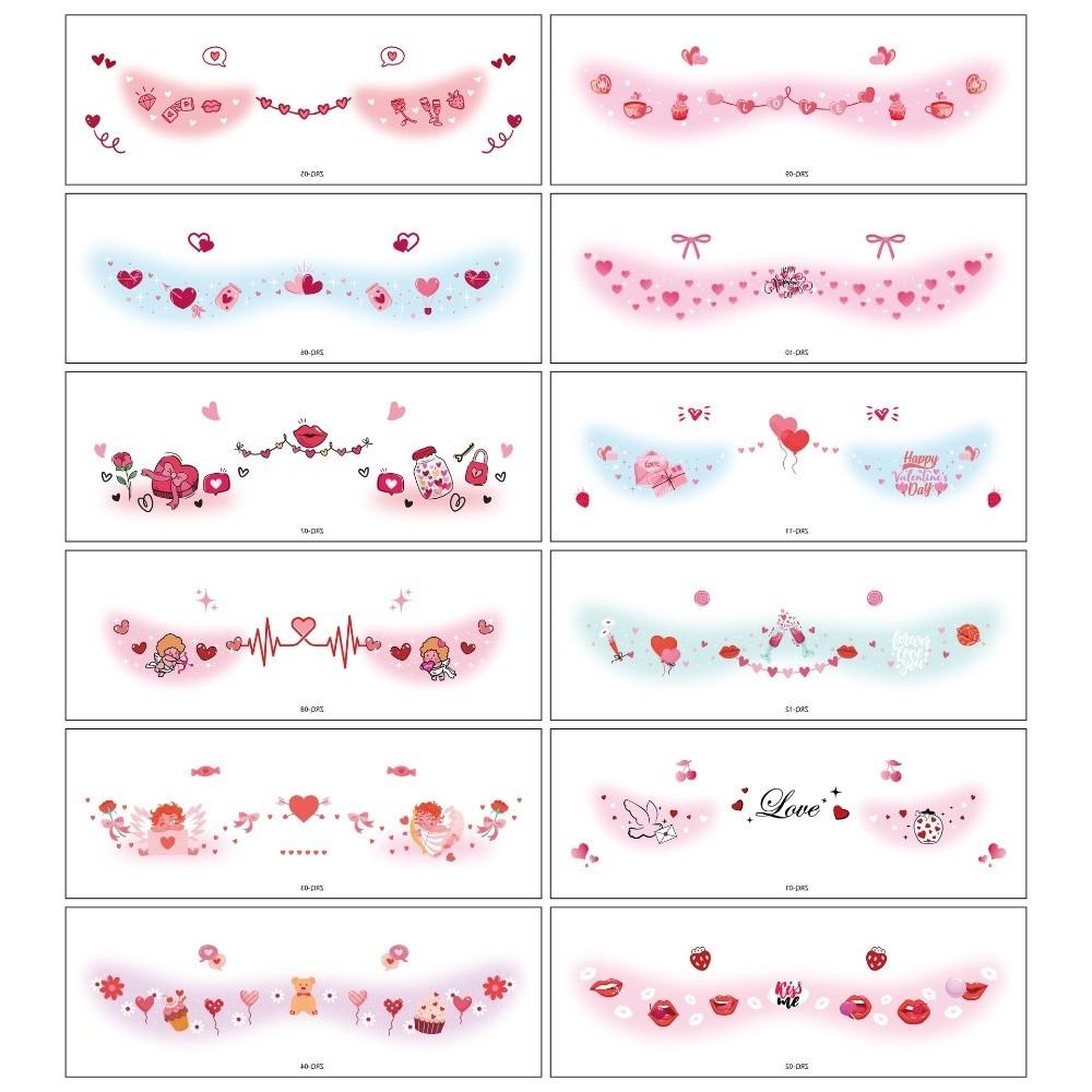 Lips Cheek Temporary Stickers Disposable Love Face Stickers Valentine's Day Tattoo Take Photos