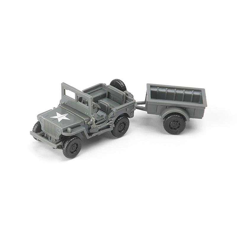 

1:72 Вторая мировая война Вилли Джип с подвесным ковшом Военная машина Сборная модель автомобиля Игрушка