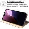 Case + 2 Tempered Glasses for iPhone 16 Pro - Flip Case PU Leather Shockproof Gold