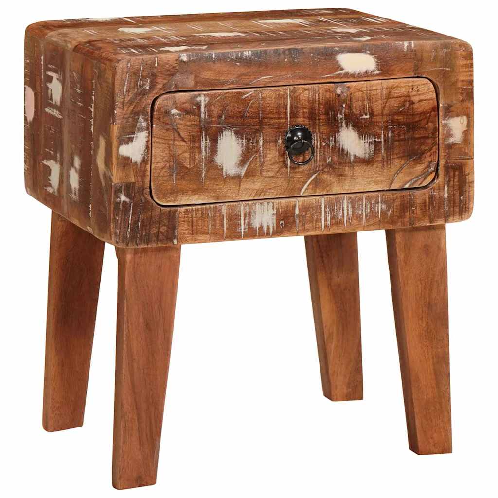 Side Table Brown 40 X 32 X 46 Cm Solid Reclaimed Wood