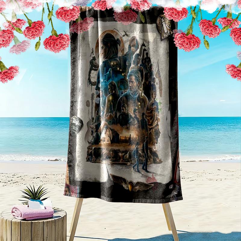 Journey Through Time Space beach towel Outdoor camping Beach towel for vacation photos swim quick-drying swim towel Absorbent bath towel
