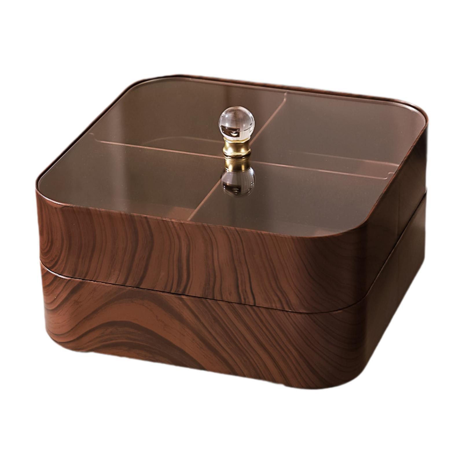 Разделенный сервировочный поднос с крышкой Декоративный деревянный с прозрачной крышкой Сервировочное блюдо