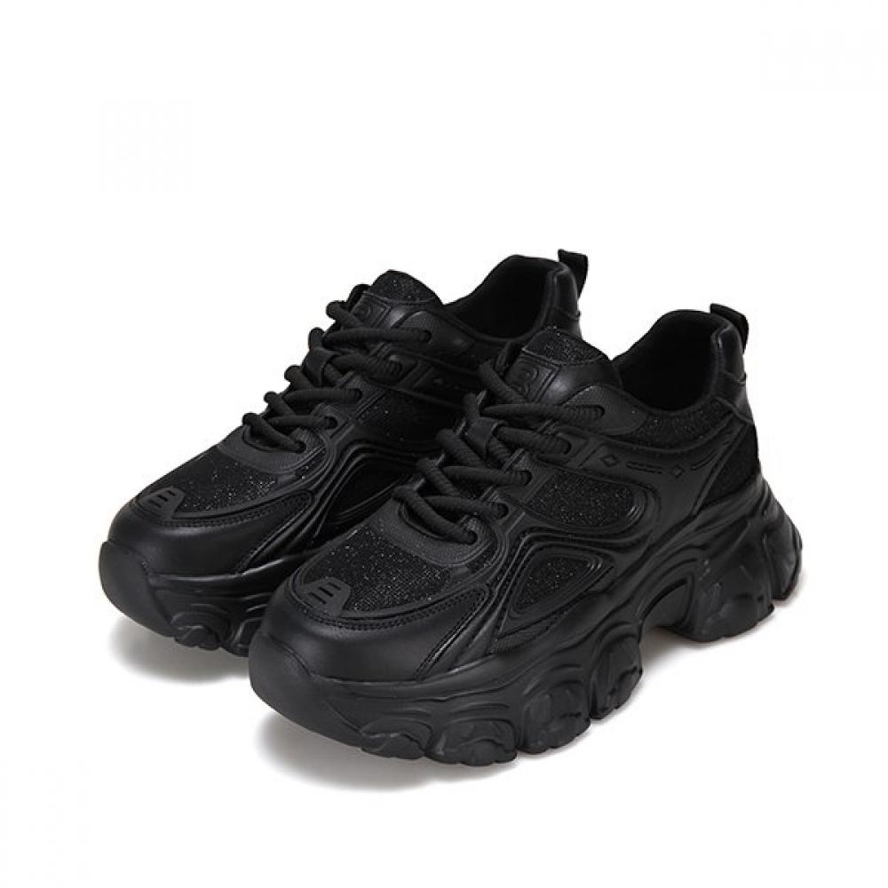 Barbara Leather Mesh Sneakers Women 6cm Bbh163bk 225mm