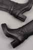 Damen-Stiefel, moderne, stilvolle Mode, Stiefel aus echtem Leder, mittelhoher Absatz, Ell-Schwarz