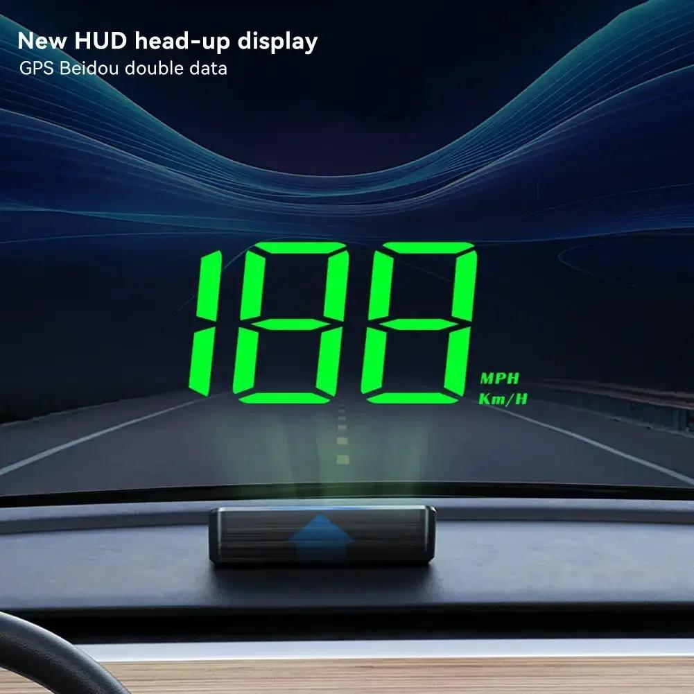 KMH MPH Car GPS Speedometer Head Display Digital HUD Speed Meter Dispaly Plug and Play for Vehicle Truck Motorcycle E-bikes