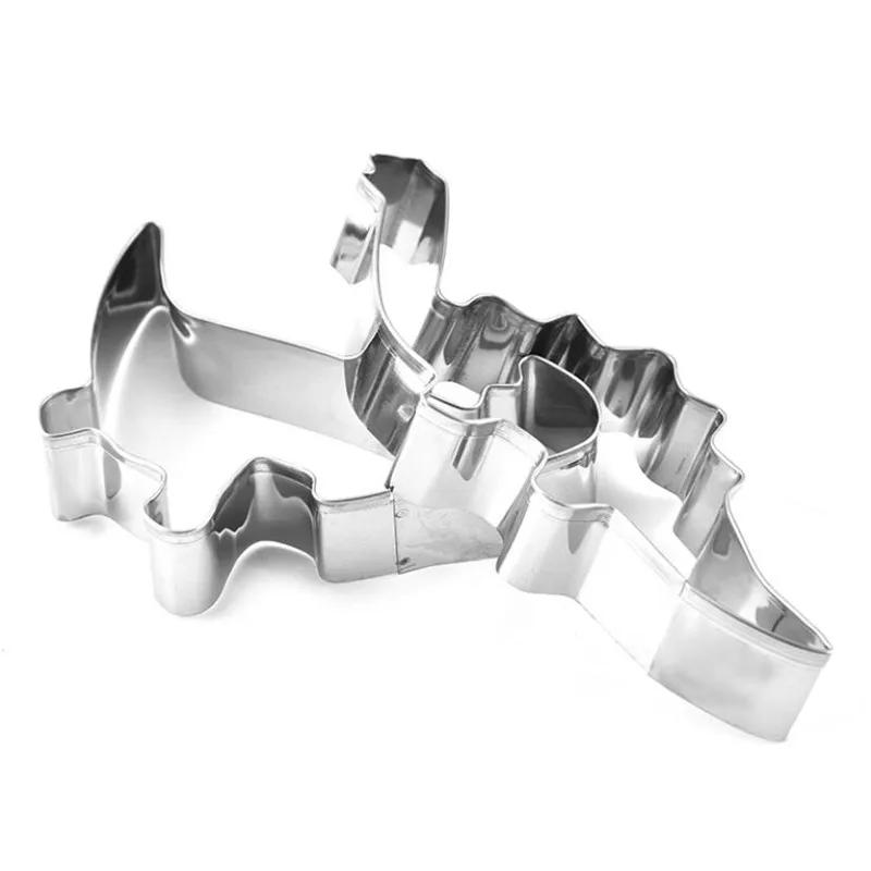 4Pcs/Set Animal Dinosaur Cookie Biscuit Cutter Stainless Steel Cake Fondant Mold Sugarcraft Decorating Mould Pastry Baking Tools