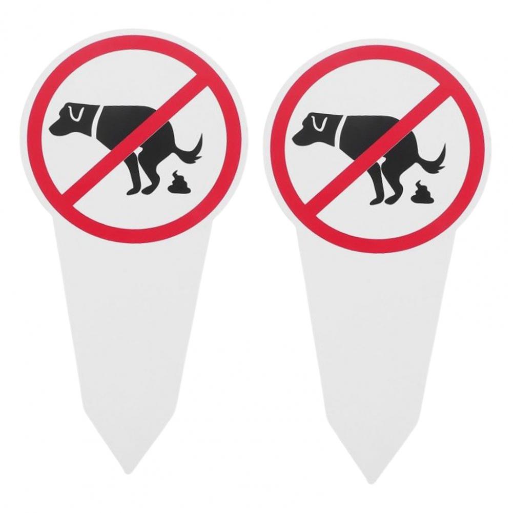 1/2/3Pcs 30*15cm No Dog Poop Sign Stake Double Sided Outdoor Garden Yard Stop Dog Pooping Warning Sign Spike Indicator Decor