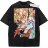 My Hero Academia Anime Katsuki Bakugo Graphic T-shirt Vintage Washed Oversized T Shirt Men Women Clothes Cotton Short Sleeve Tee