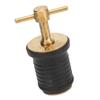 Marine Boat Brass T Handle Drain Plug Strong Structure Twist Turn and Seal Design Rubber Plugs for Yachts Ships 1inch