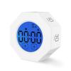 Mini Digital Timer Portable Octagon Touch Control LED Display Flipping Gravity Sensor Rechargeable Time Management Countdown Cooking