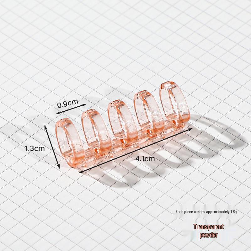 5-Hole Clear Plastic Binder Rings for Books - Detachable Binding Clips