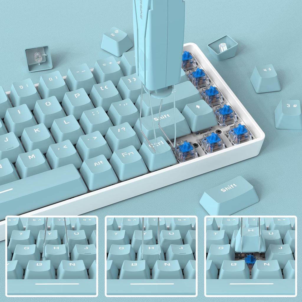 MAMBASNAKE Mechanical Keyboard Key Puller, 2-in-1 Keycap Puller, Convenient Keycap Puller and Key Switch Puller, Quick Shaft Puller, Grip-Type, Easy