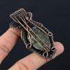 Wunderschöner Kupfer-Larimar-Edelstein, reiner Kupferdraht, umwickelt, handgefertigter Anhänger-Schmuck