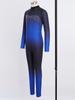 Kids Girls Asymmetrical Rhinestone Ballet Dance Leotard Sheer Mesh Gymnastics Jumpsuit Full Body Suit Figure Skating Dancewear