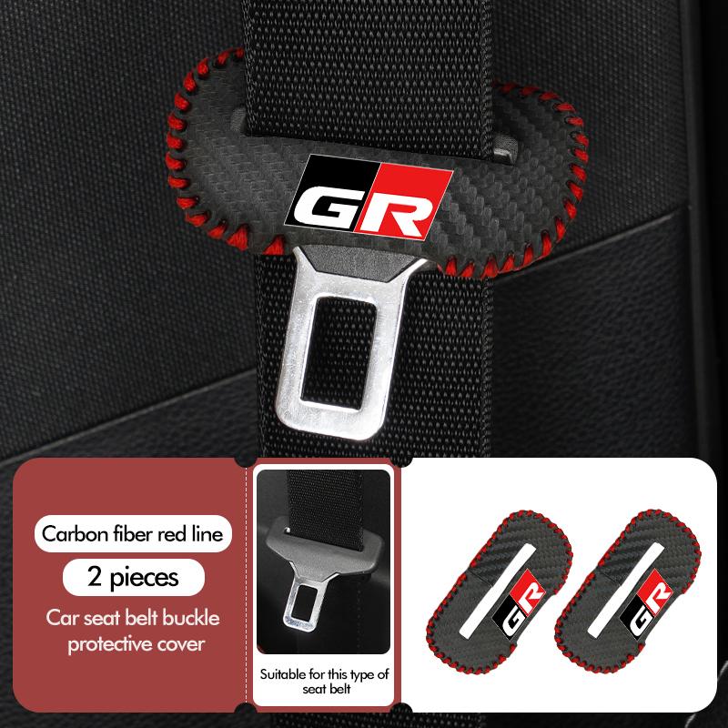 MZD1  For Toyota Car Seat Belt Buckle Plug Leather Car Seat Belt Clip Protective Covers Crown GR Corolla YARIS Auris C-HR Hilux Vios