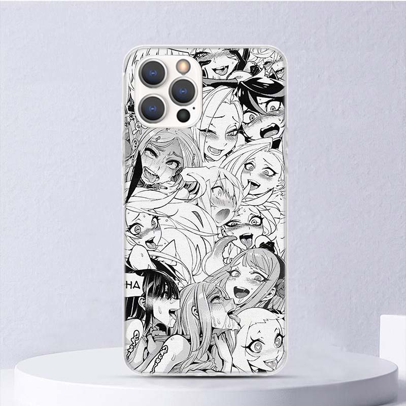 Anime Mädchen Japan Manga Gesicht Weiche Hülle Für iPhone 11 12 13 Mini 14 Pro Max Apple Handyhülle X XS XR SE 7 Plus 8 + 6 6S 5S Funda