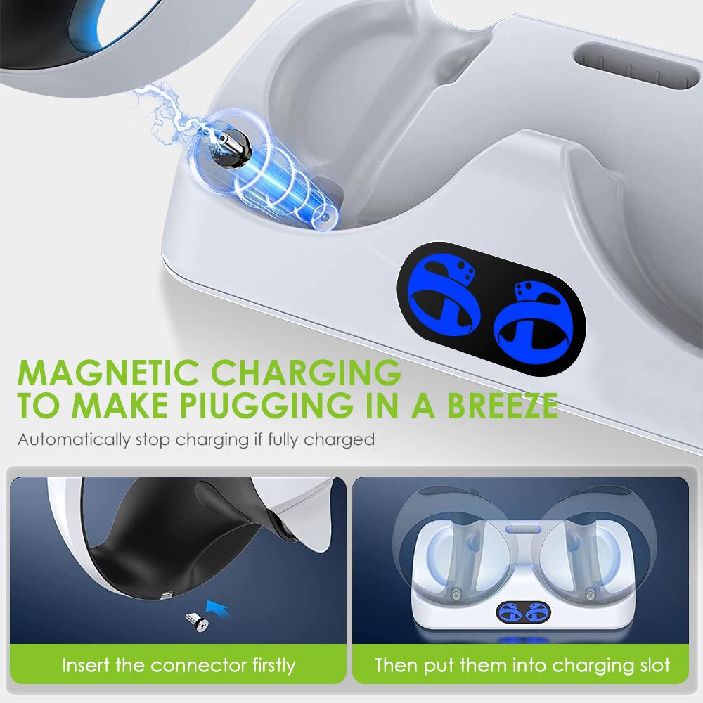 Pentru PS5 VR2 cu controler de lumină pentru afișaj, încărcător de bază de încărcare cu suport pentru ochelari de stocare accesorii de joc