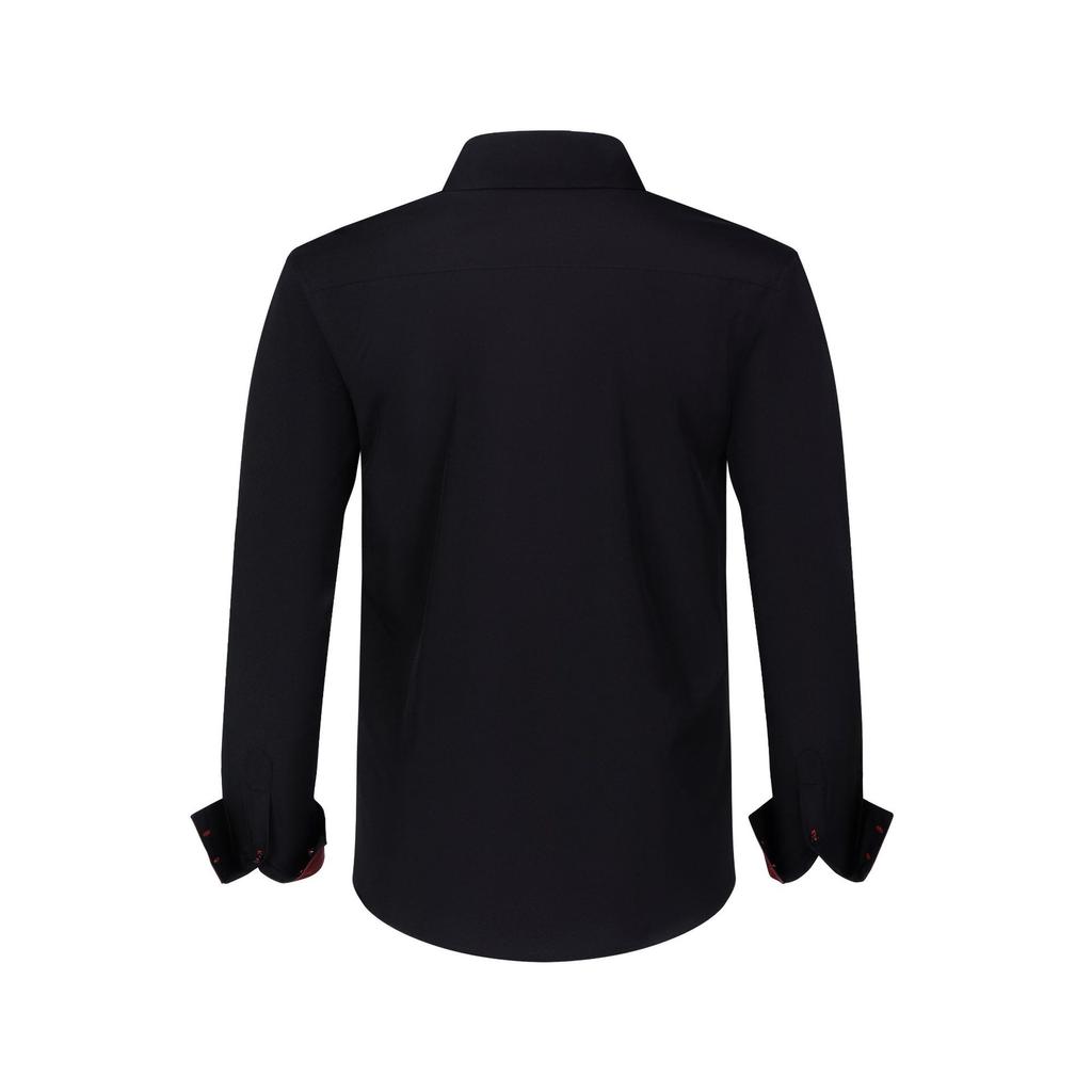 Men's Fashion Spring and Summer Top Patchwork T-shirt Long Sleeve Turn Down Collar Shirt