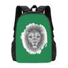 Lion Portrait Pattern Design Bagpack School Bags Lion Portrait Wildlife Wild Animals Big Cats