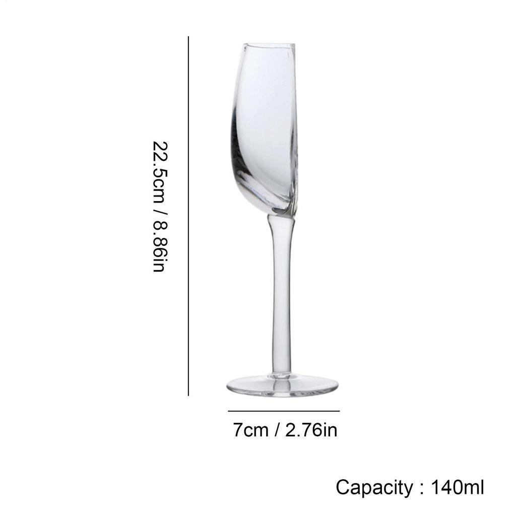 Creative Wine Glass 140ml Half Shape Crystal Glass Cups with Stem Portable Wine Cups for Birthday Party Tableware Christmas Gift