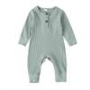 Long Sleeve Baby Romper Solid Color Simple Fashion Infant Jumpsuit Princess Style
