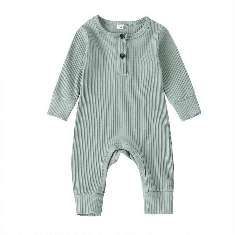 Long Sleeve Baby Romper Solid Color Simple Fashion Infant Jumpsuit Princess Style
