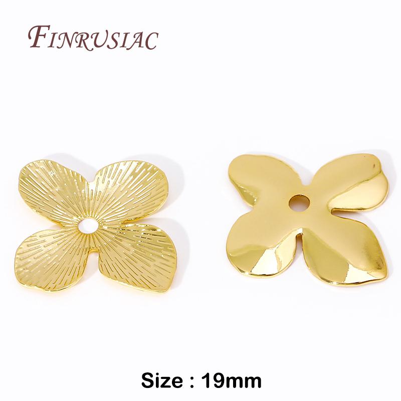 End Caps For Jewelry 18K Gold Plated Brass Flower Caps Beads Caps DIY Jewelry Making Supplies Earrings Accessories For Women