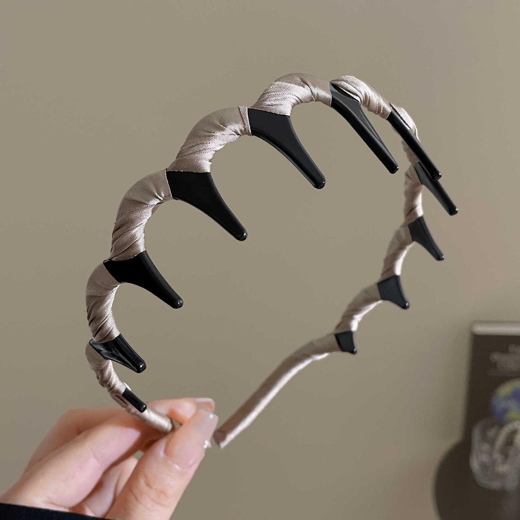 2024 Dual-Purpose Hairband with Teeth: Wave Headband for Women’s Outings & Face Wash, High Skull Top Celebrity-Style Hairpin