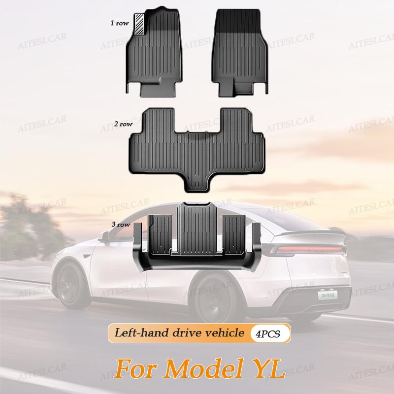 For Tesla Floor Mat Model YL 2026 Car Trunk Mat Set Luggage Mat TPE Waterproof Anti-Slip Set LHD Floor Liner Mat Car Accessorie