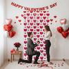 Heart Pattern Love Rain Curtain Foldable Hanging Valentine's Day Party Backdrop Widely Application Easy To Install