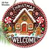 Wooden Christmas Sign with Gingerbread Man Pattern - Navidad Welcome Sign for Front Door Wall Hanging Decor - Ideal Christmas Ornament