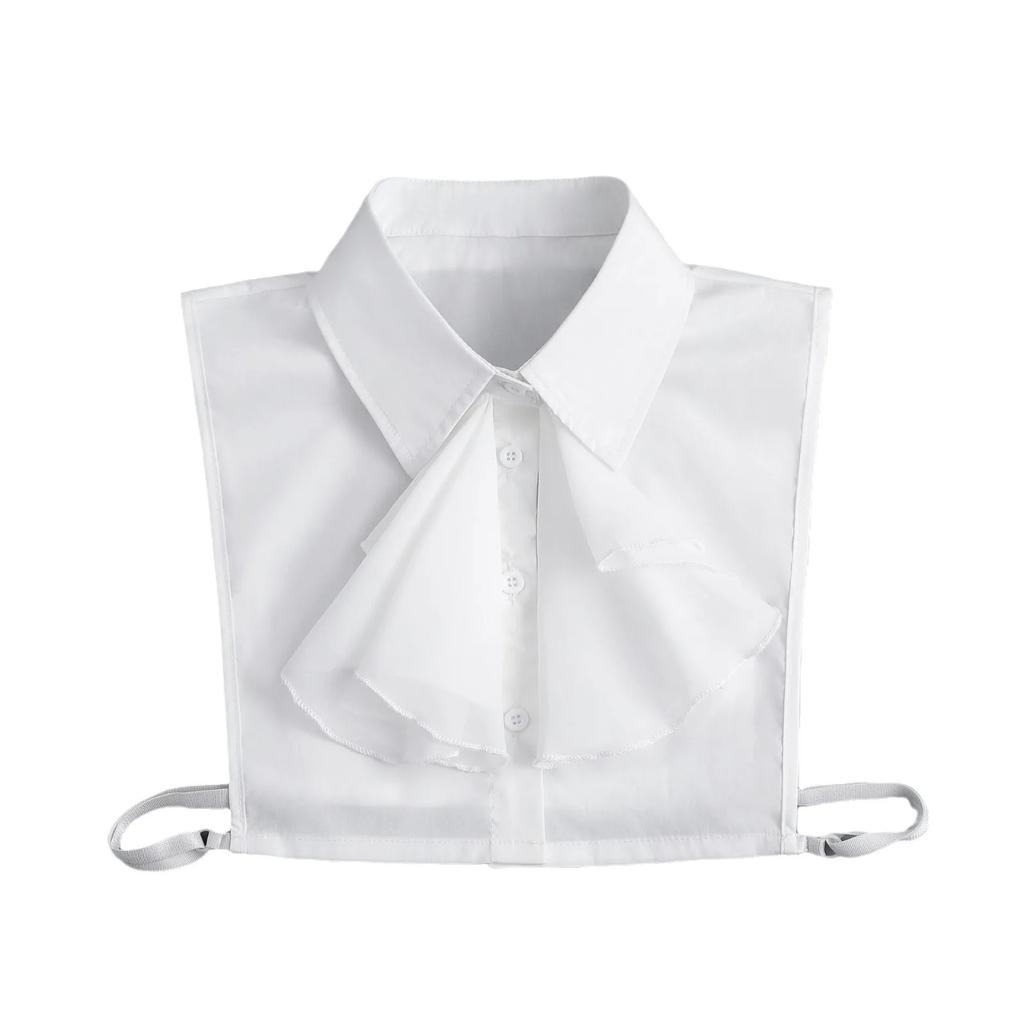 Damen Weißes Halbes Hemd Falscher Kragen Damen Abnehmbare Pullover Tops Herbst Abnehmbares Halbes Hemd Bluse Reverskragen Falscher Kragen