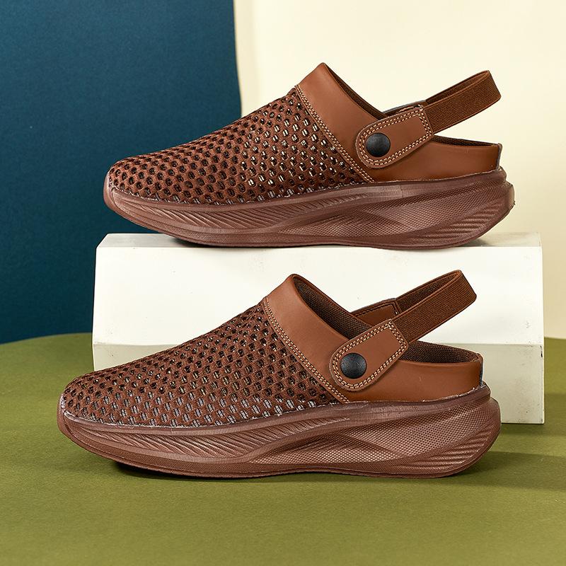 

2025 summer new thin men s shoes mesh breathable lazy shoes sandals soft-soled slippers hole shoes casual shoes 44