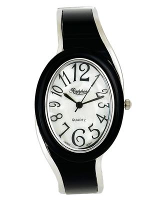 188908 Schwarzes ovales Armreif-Damenuhr